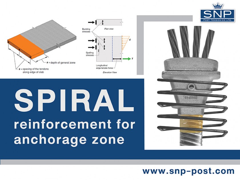 Spiral reinforcement for anchorage zone บริษัท เอสเอ็นพี โพส เท็นชั่น